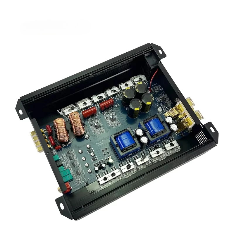 Brazilian Style 2-Ch Aluminum Monoblock Class D Subwoofer Amplifier Full Range SPL RMS Power 1200W*2@ 1Ω/850W*2@ 2Ω/500W*2@ 4Ω