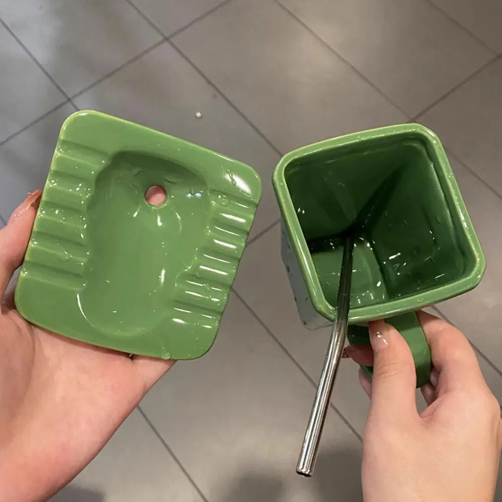 

Керамическая кружка в форме унитаза на корточках, уникальная новинка, чашки для капучицина, новинка, подарок