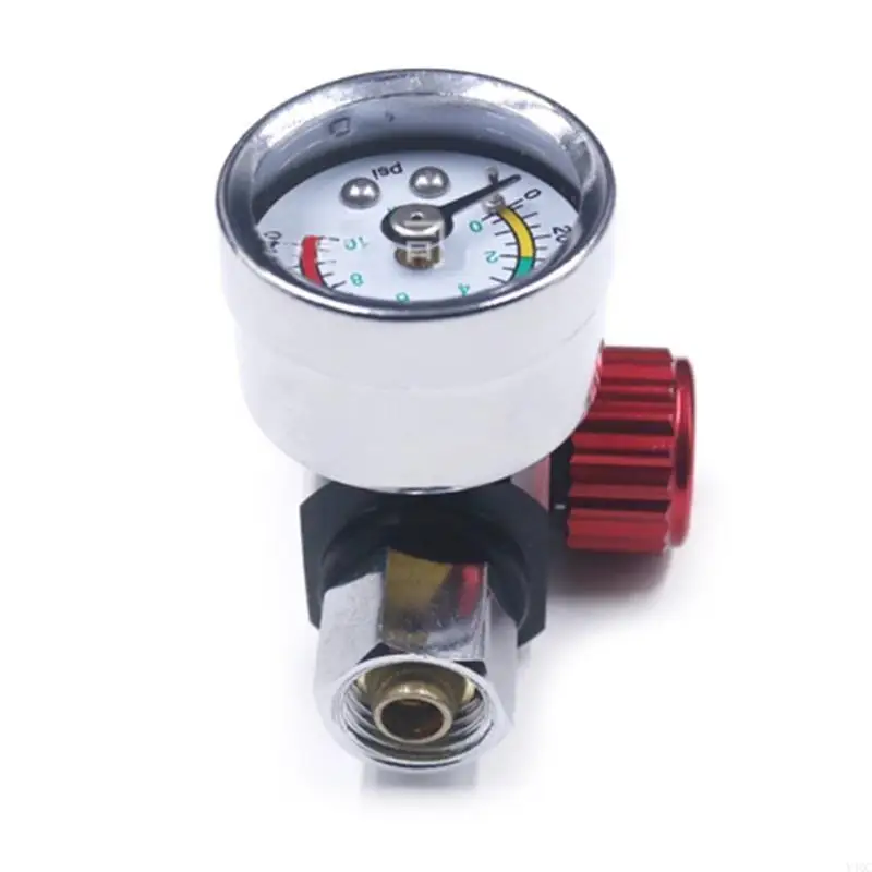 1/4” Air Regulator Convenient Gun-Air Compressor Regulator for w/ Gauge Pneumatic Tools 0 to 140 PSI for Air Y4QC