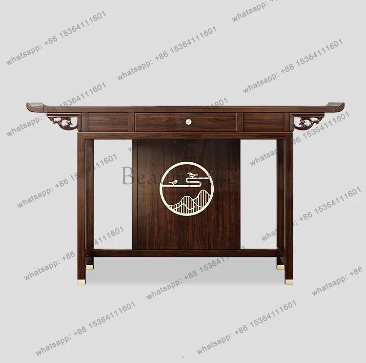 entrance solid wood strip case living room foyer table against the wall case several entrance cabinets
