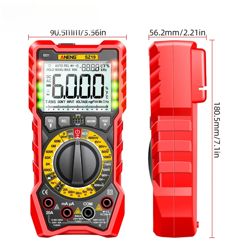 ANENG SZ19 Pro Digital Multimeter 6000 Counts Multimetro Avometer Transistor Capacitor Tester Profissional Lcr Meter