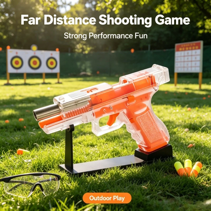 G17 Black Alloy Game Toy Far‑Range Plastic Bullets Great Surprise Gift For Weekend Outdoor Group Activity