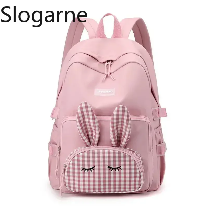 Kawaii Rabbit Kids Backpack Students Cute Schoolbag Girls Large Capacity Primary School Bags Children Pink Backpack Women Bags
