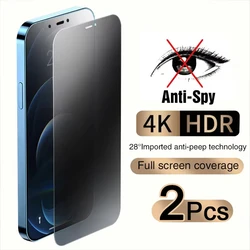 2PCS Full Cover Anti Spy Screen Protector For iPhone 11 12 13 14 15 16 Pro Max 6 7 8 Plus XS X XR SE 2020 Tempered Glass Privacy