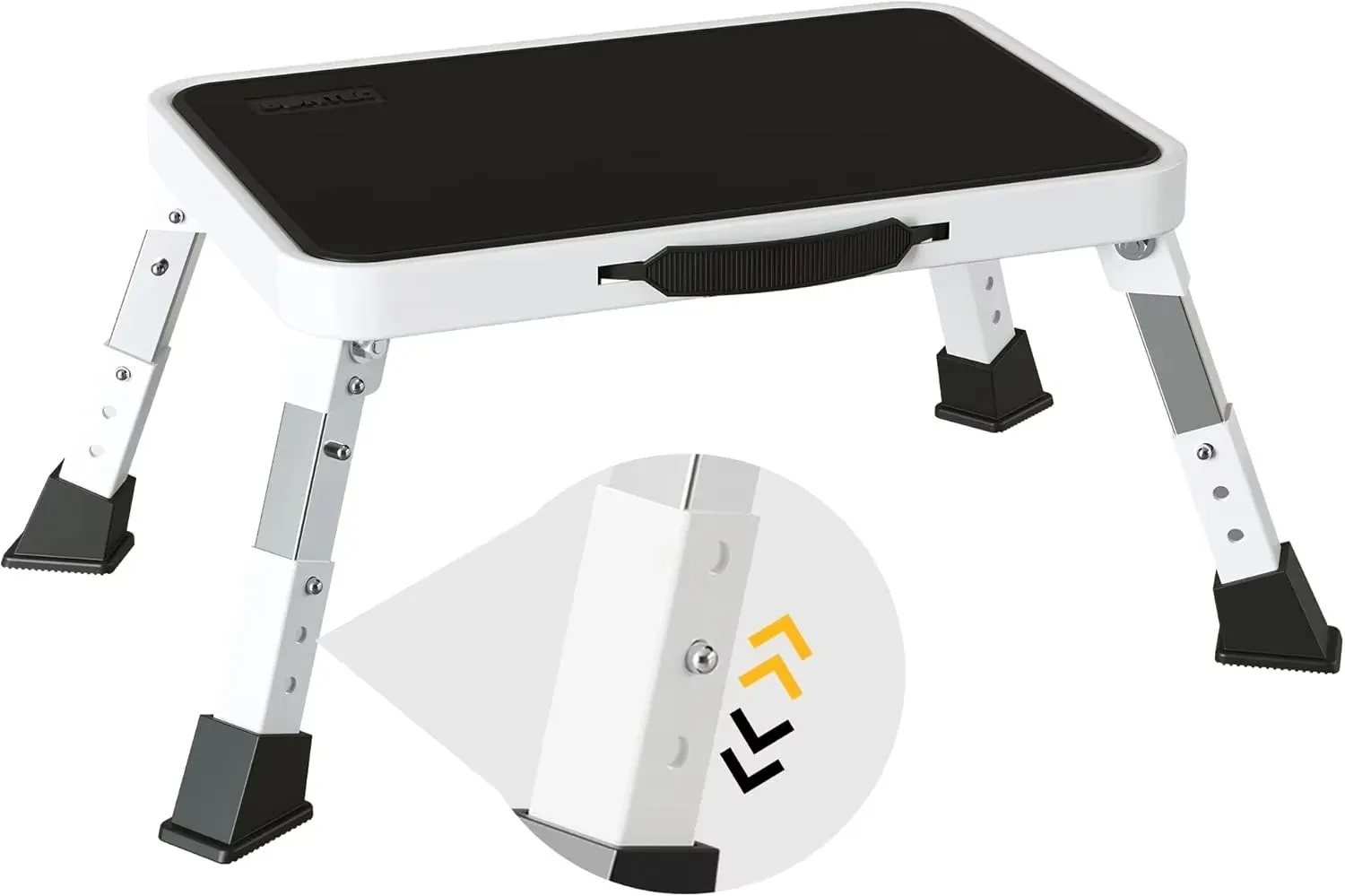 sturdy and stable step stool 3-speed adjustable folding step stool for adults and seniors, safer metal step stool