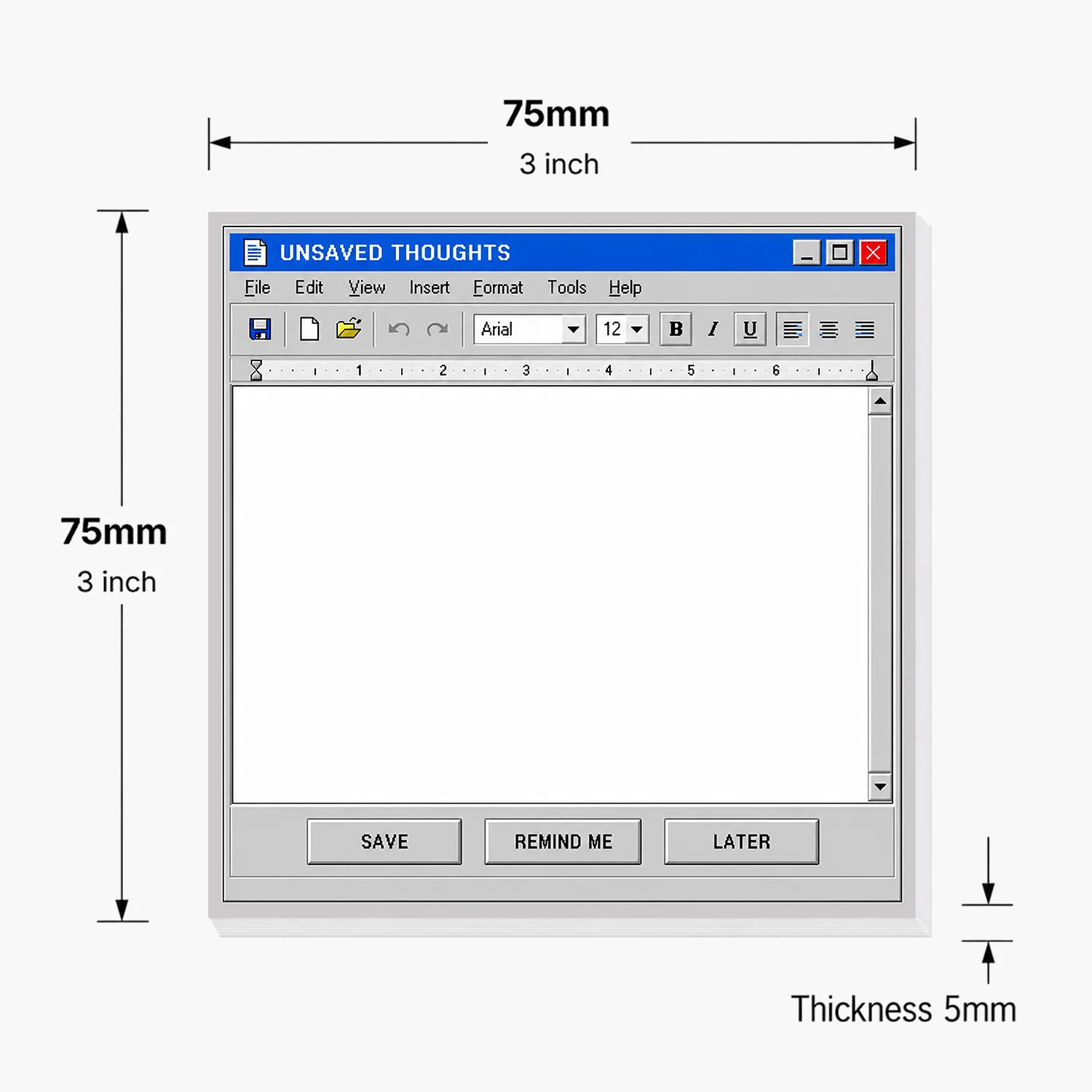 2PCS Computer Window Sticky Notes 100 Sheets Unsaved Thoughts Memo Pads Funny Office Reminder Notes School Stationery