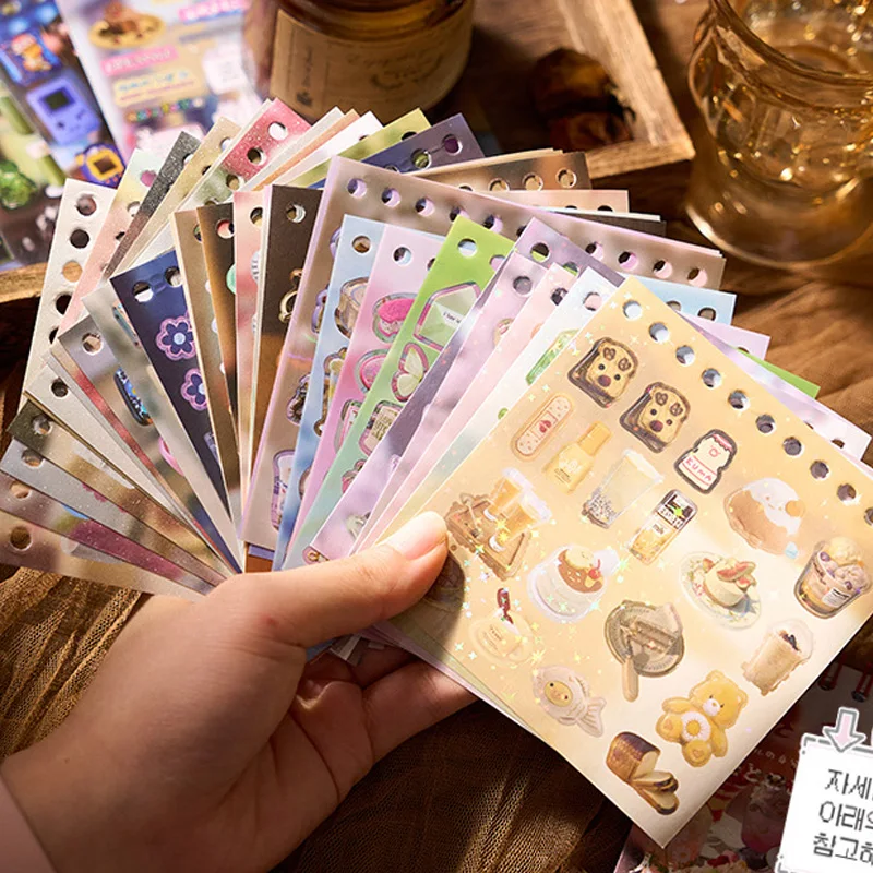 50 pcs/bag Camellia Season Series Japanese Vintage Style Pre-cut Foil Coil Stickers for Books, Notebooks, and Gooka Materials