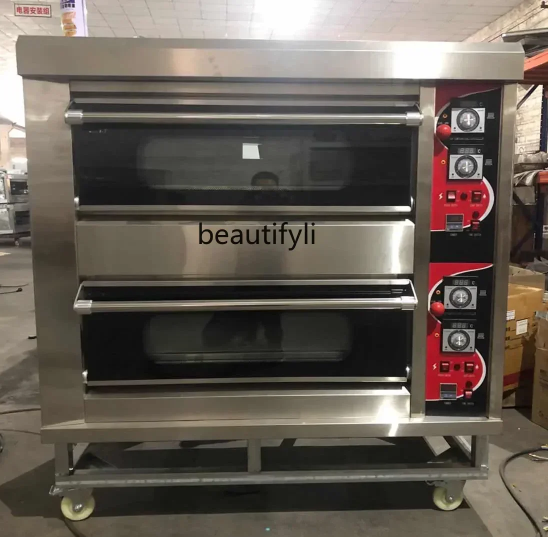 

lt Oven commercial two-story four-plate air stove large baking large capacity bread cake oven liquefied gas