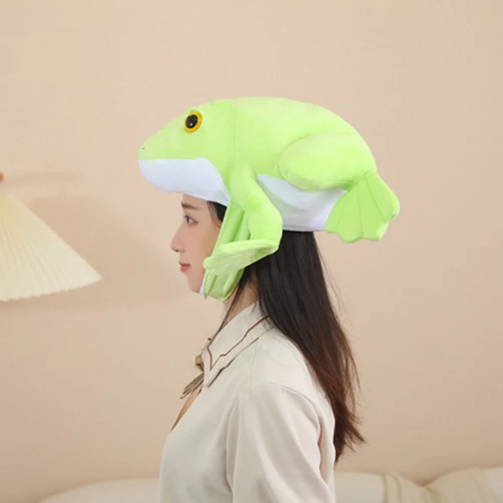 

1pc Cute Frog Hat Animal Headwear Funny Cosplay Party Hat For Halloween Carnival Photo Props Lightweight Comfortable Costume