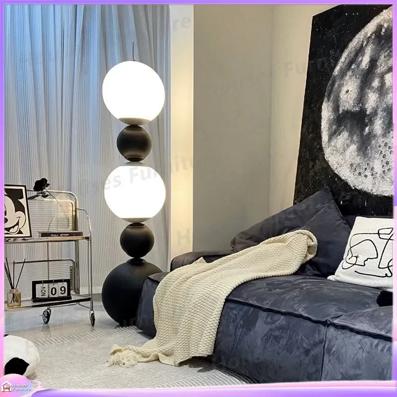 For Italian Medieval Art Cream Gourd Floor Lamp Living Room Bedroom Study Sofa Corner Vertical Standing Light Modern Home