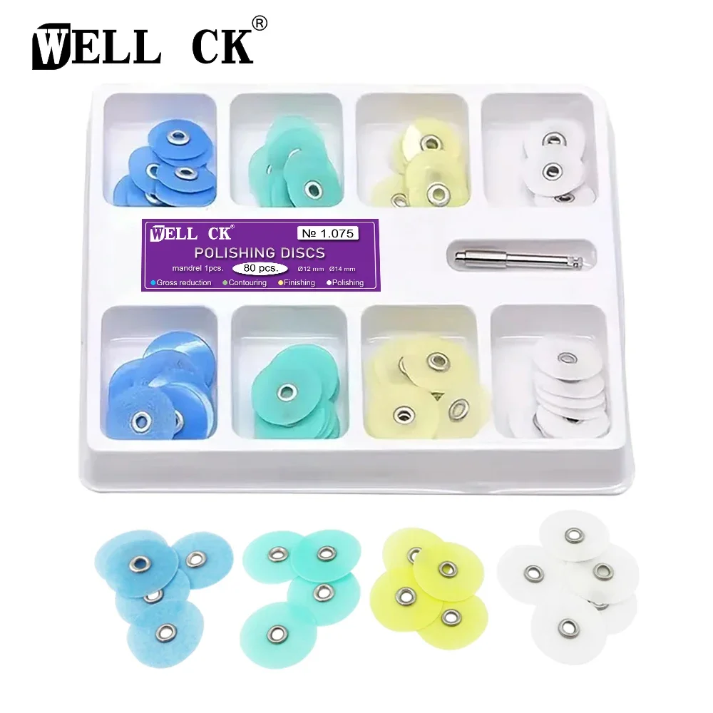 WELLCK Dental Polishing Discs Gross Reduction Contouring Mandrel Consumables Stripes Dental Materials Teeth Whitening