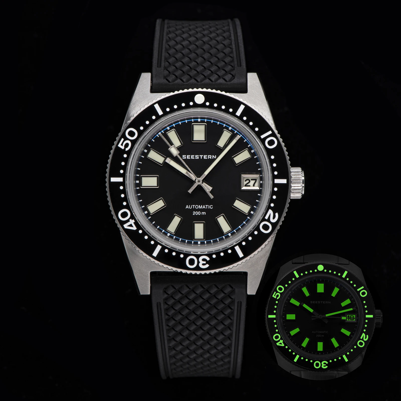 SEESTERN Tauchen Uhr 62MAS Automatische Mechanische Männer von Handgelenk Uhren Japan NH35 Bewegung Sapphire Glas Armband Leucht Lünette