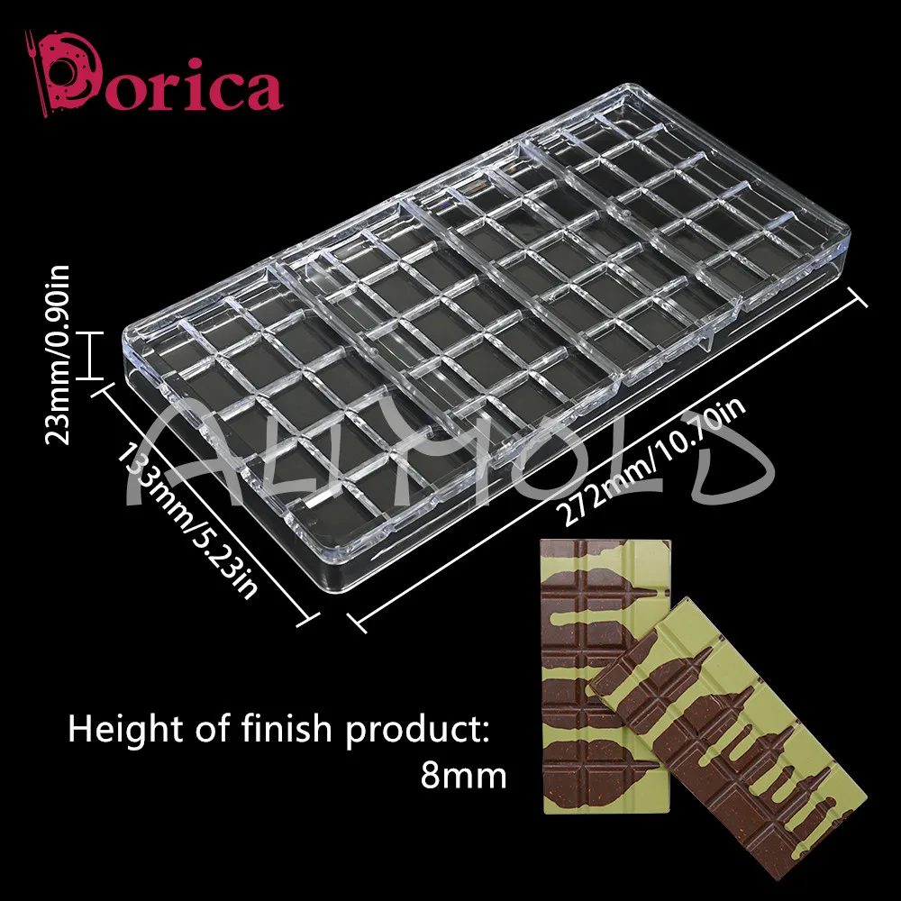 Polycarbonate Chocolate Bar Mold Mould DIY Bonbons Buttercream Candy Cake Decorating Tools Kitchen Pastry Bakeware Accessories