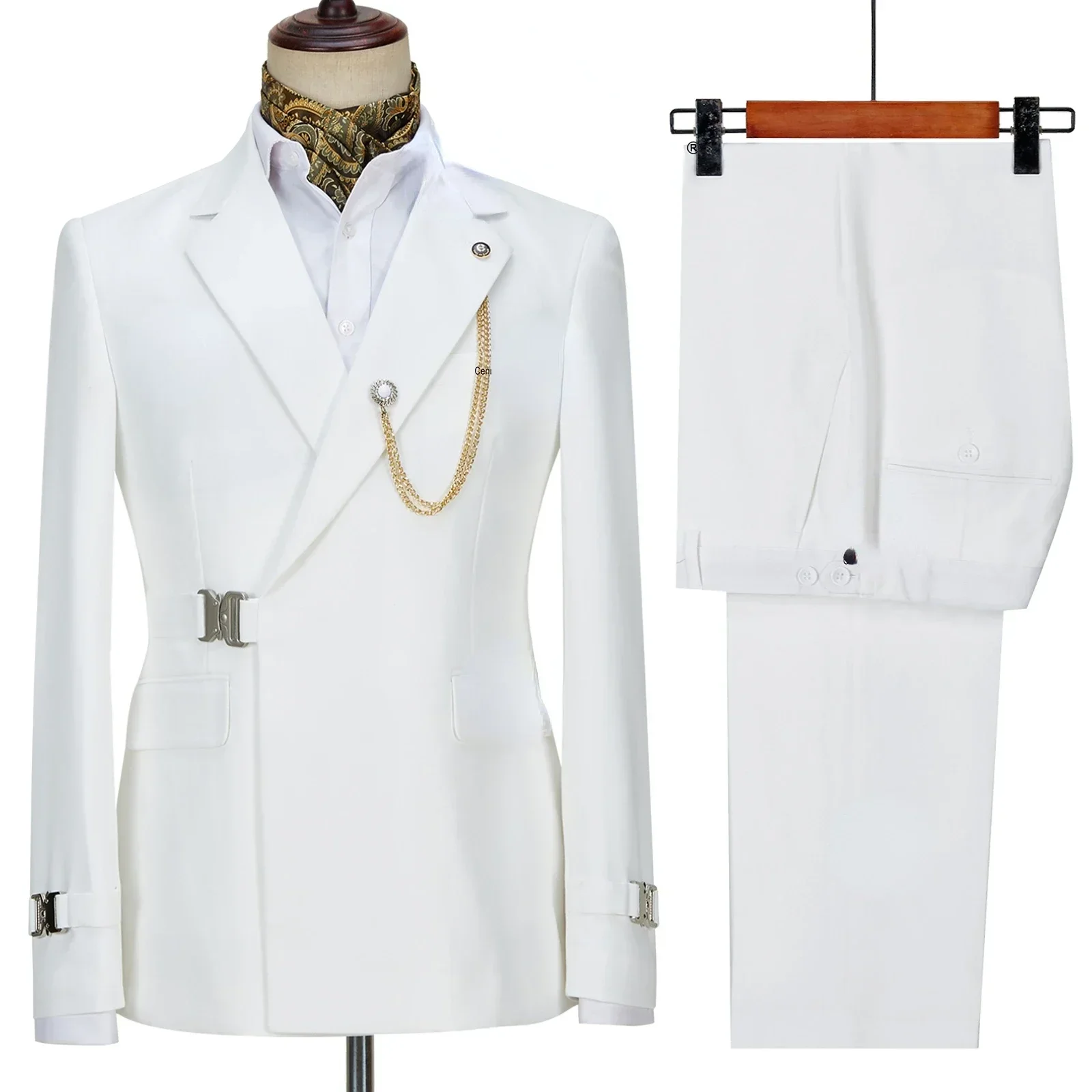 

2024 Men's White Business Suit - Trajes De Hombre - Perfect for Formal Occasions Trajes Elegante Para Hombres Blazers