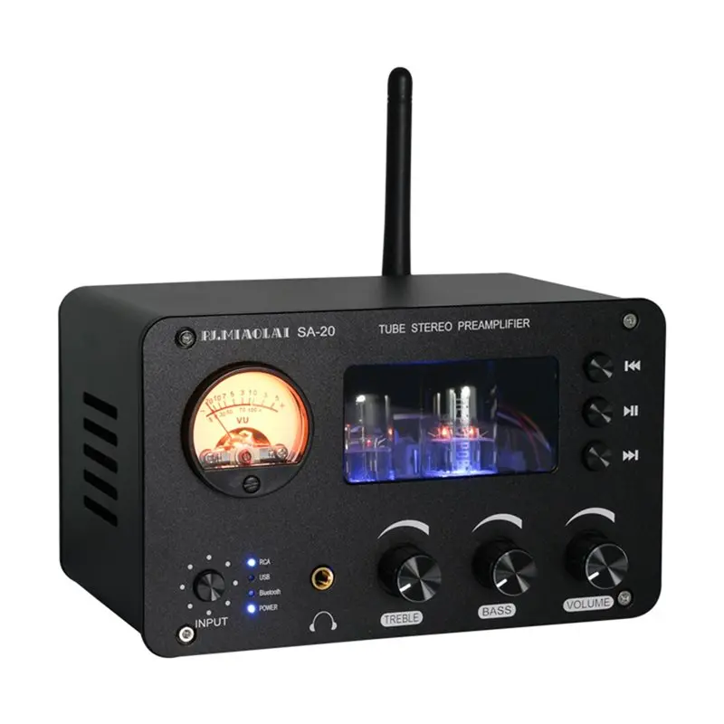 

Предусилитель A99E-Tube, 2-канальный Hi-Fi усилитель 6H3N с Bluetooth для колонок, аудиосистем, домашнего кинотеатра и караоке