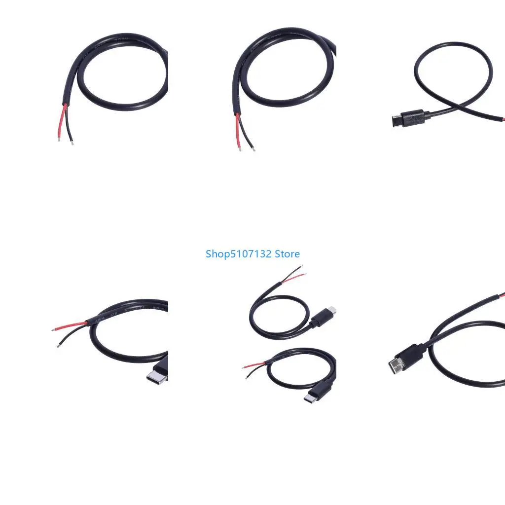 87HD Type C To 2Pin Bare Wire Cable 30CM For LED Lights And Device Charging