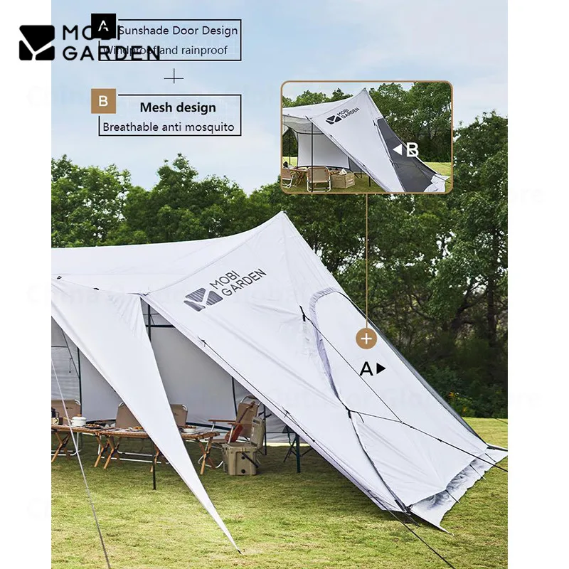 Mobi Garden Outdoor Camping 12-16 Persons Sun Shelter 48㎡ Rainproof Breathable Awning  Dinner Bonfire Party Hiking UV50+ Tent