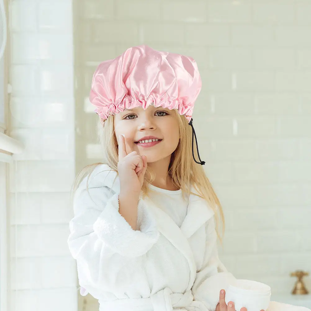 

2 шт. детских шапочек для сна из высококачественного атласа, дышащие, легкие, для ухода за волосами, для детского душа и ночного использования