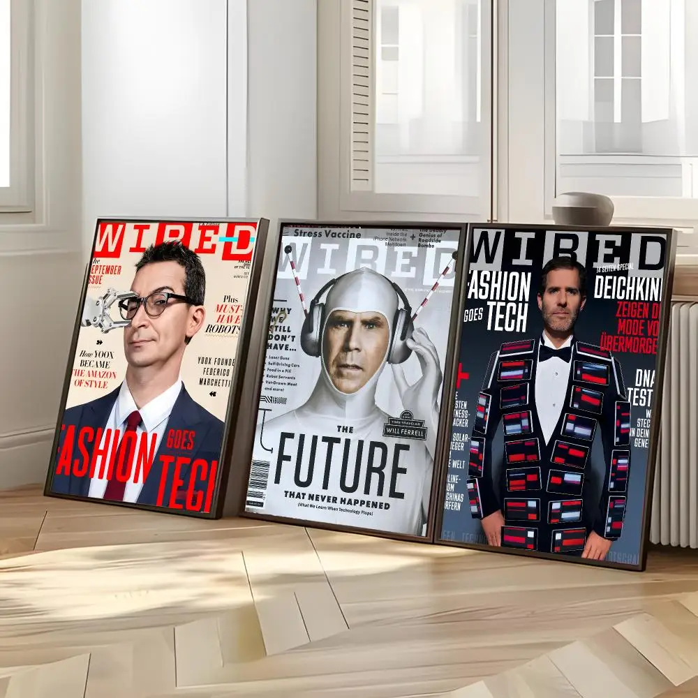 Tech Magazine W-Wired Poster Distinct Home Decor Concepts Chic Indoor Art Pieces
