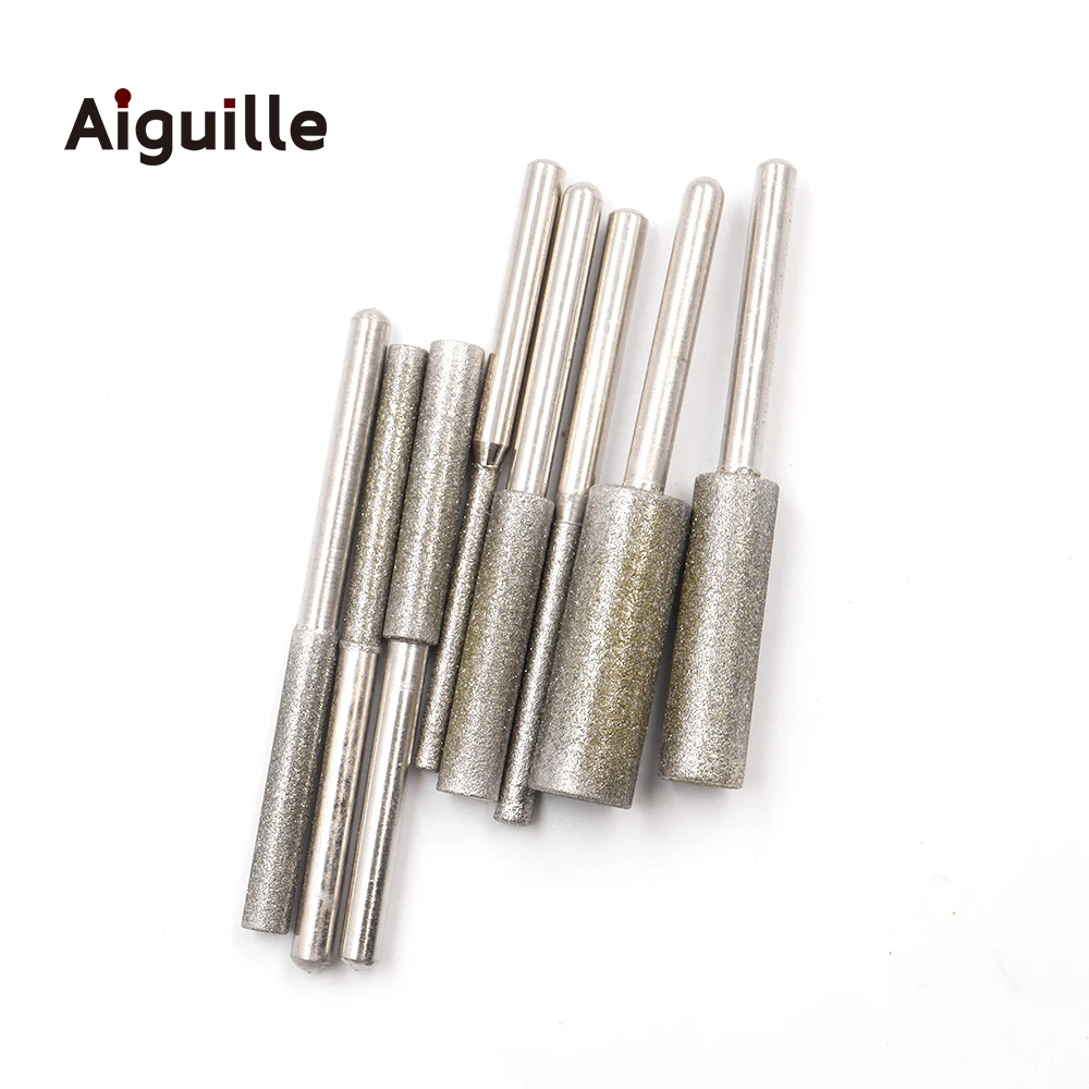 150 # punte diamantate a cilindro ultra-lungo 4-15mm punte diamantate punte Abrasive in metallo fresa per molatura in pietra di giada