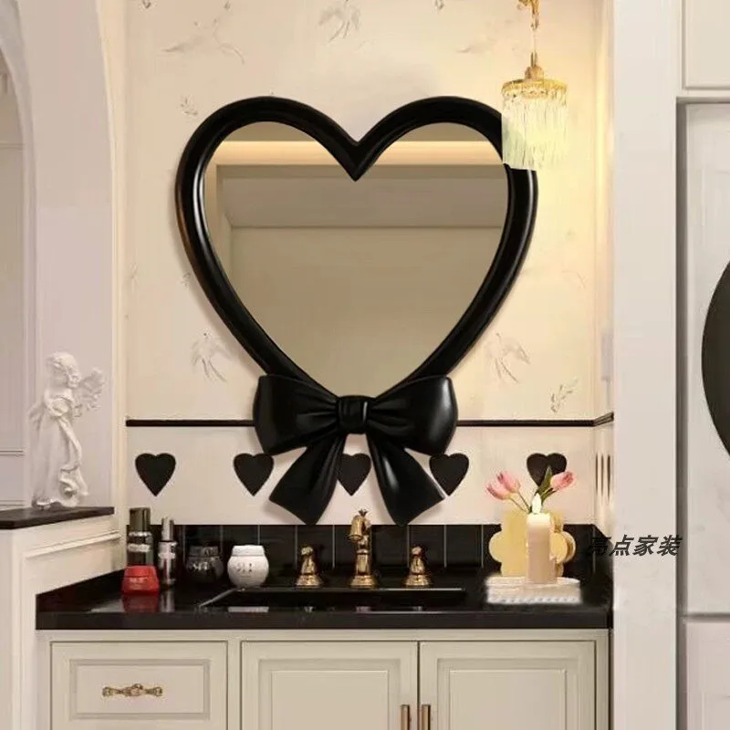 Nordic black bathroom mirror wall-mounted butterfly special-shaped makeup mirror irregular art decorative mirror