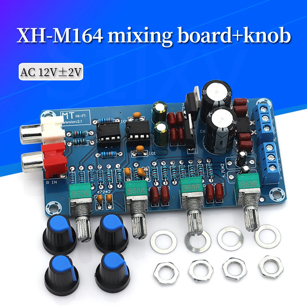 XH-M164 NE5532 Stereo Pre-amp Preamplifier Tone Board Audio 4 Channels Amplifier Module 4CH Control Circuit Telephone Preamp