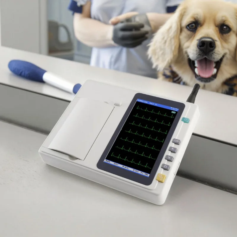 Vet Professional Manufacturer 12 Channel 12 Lead ECG Machine 7 Inch Screen Electrocardiogram Digital ECG EKG Machine