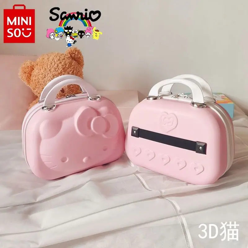 Imagem -05 - Miniso-mala de Viagem Feminina Hello Kitty Maquiagem Leve Estojo Multifuncional de Escalada Alta Qualidade Elegante