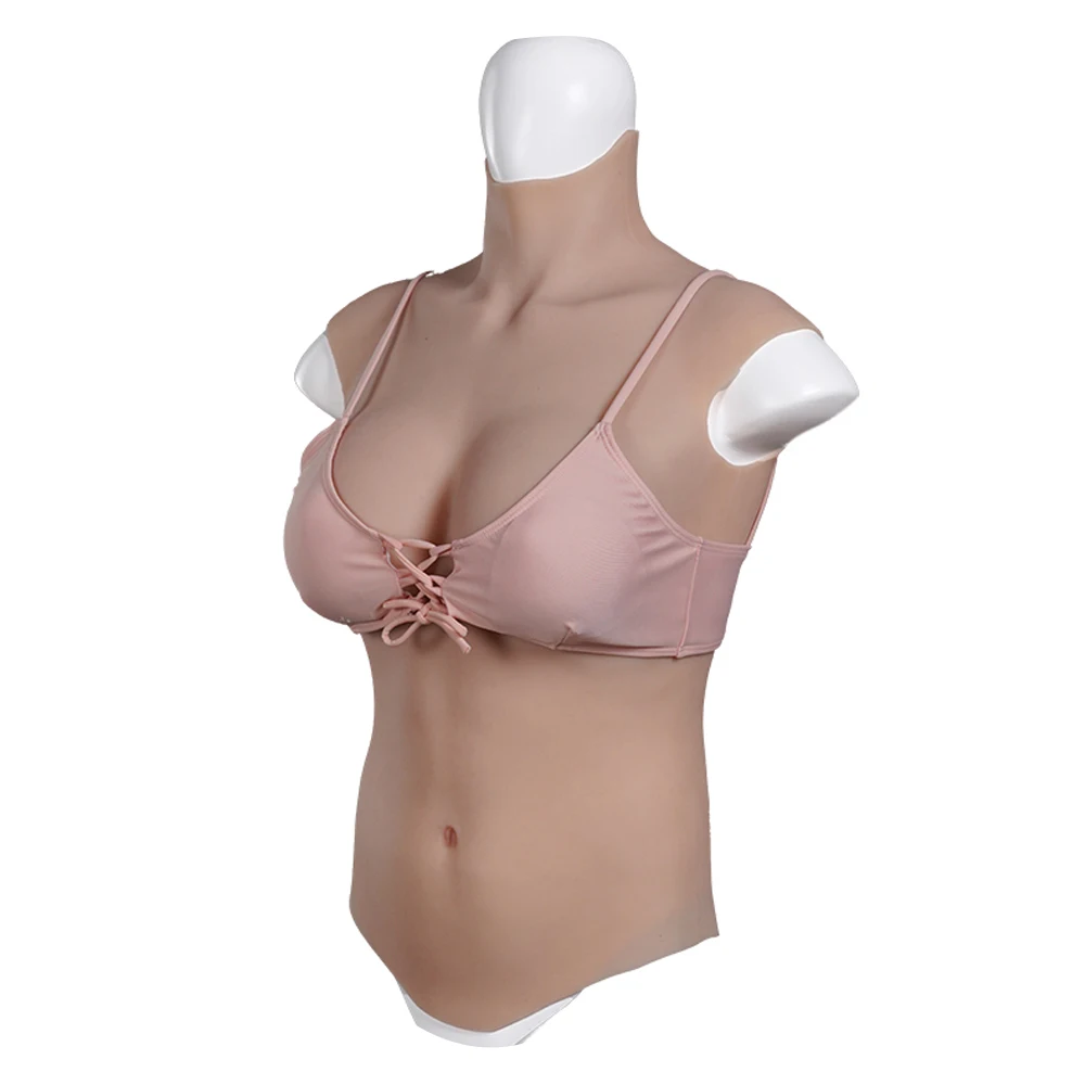 KnowU L Size CDE Cup Cosplay Silicone Breast Forms High Collar Sleeveless Cosplay Fake Artifical Huge Boobs