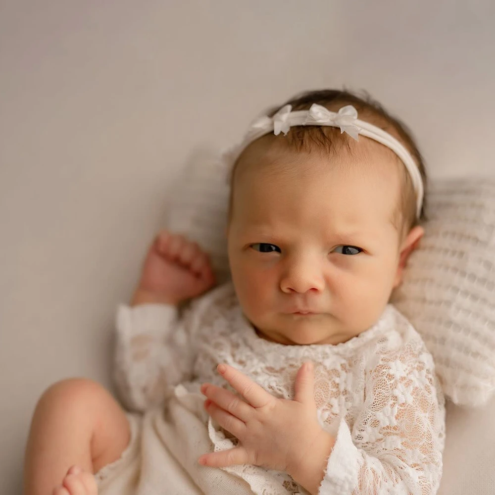 Newborn Photo Props White Lace Romper Baby Photography Outfit Photo Shoot Costume Vintage Studio Style Photography Accessories