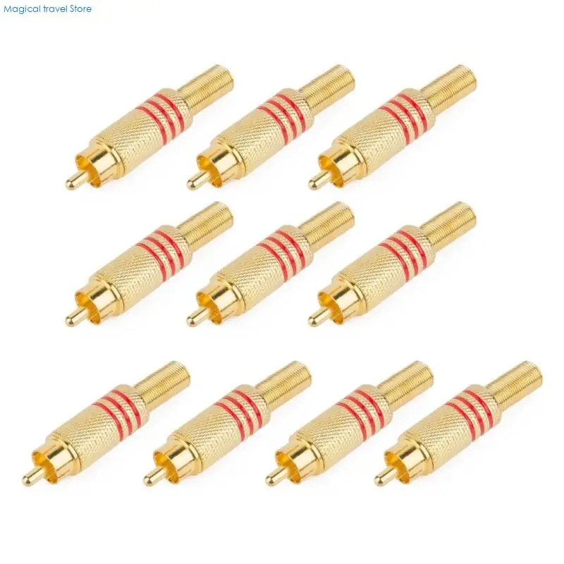 N2UB 10Pcs Heavy Duty Metal Male Connectors for Sound Video Transmission Accessories