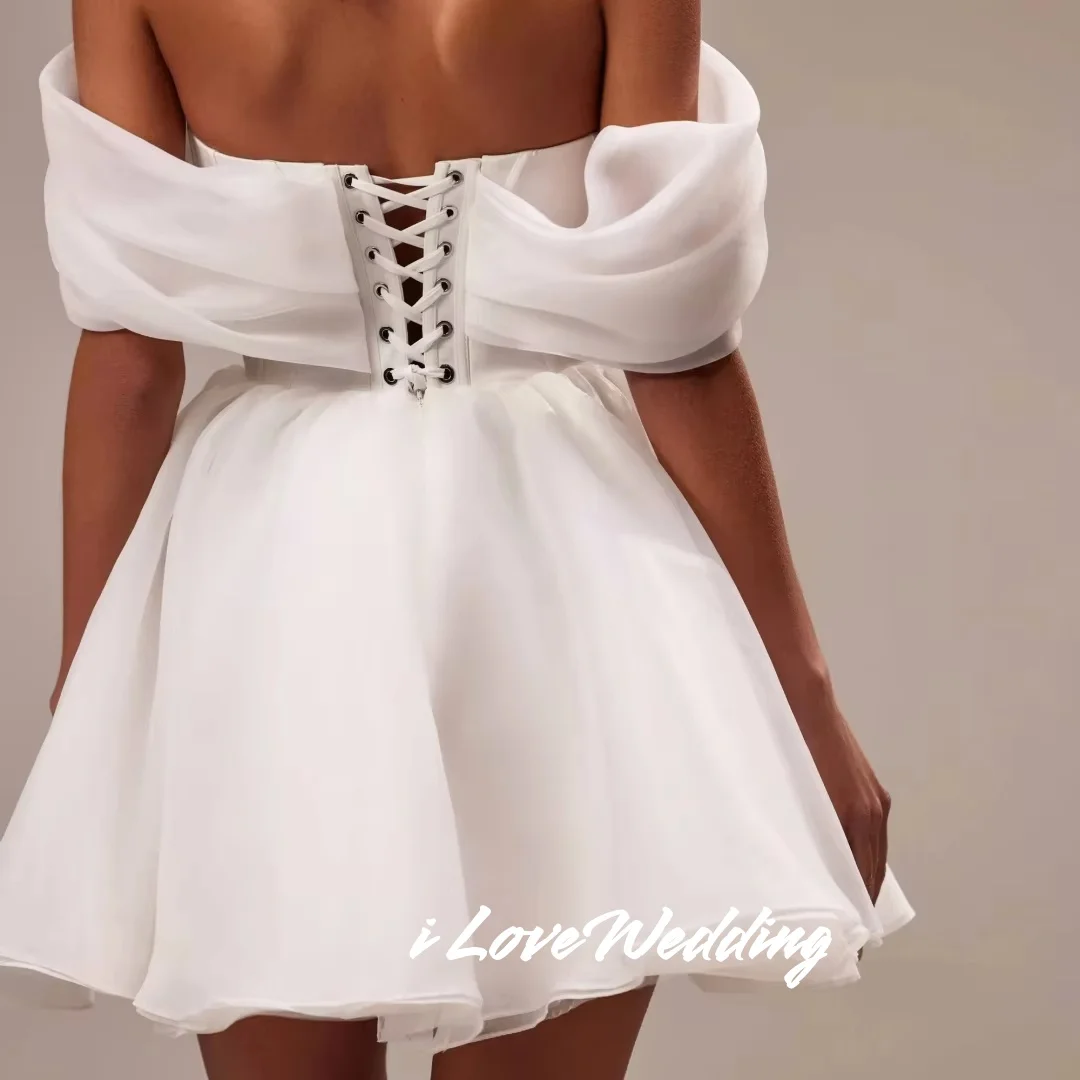 White Off The Shoulder Mini Skirt Strapless Homecoming Dresses A-Line Modern Pleated Festa Luxury Birthday Dresses Customized