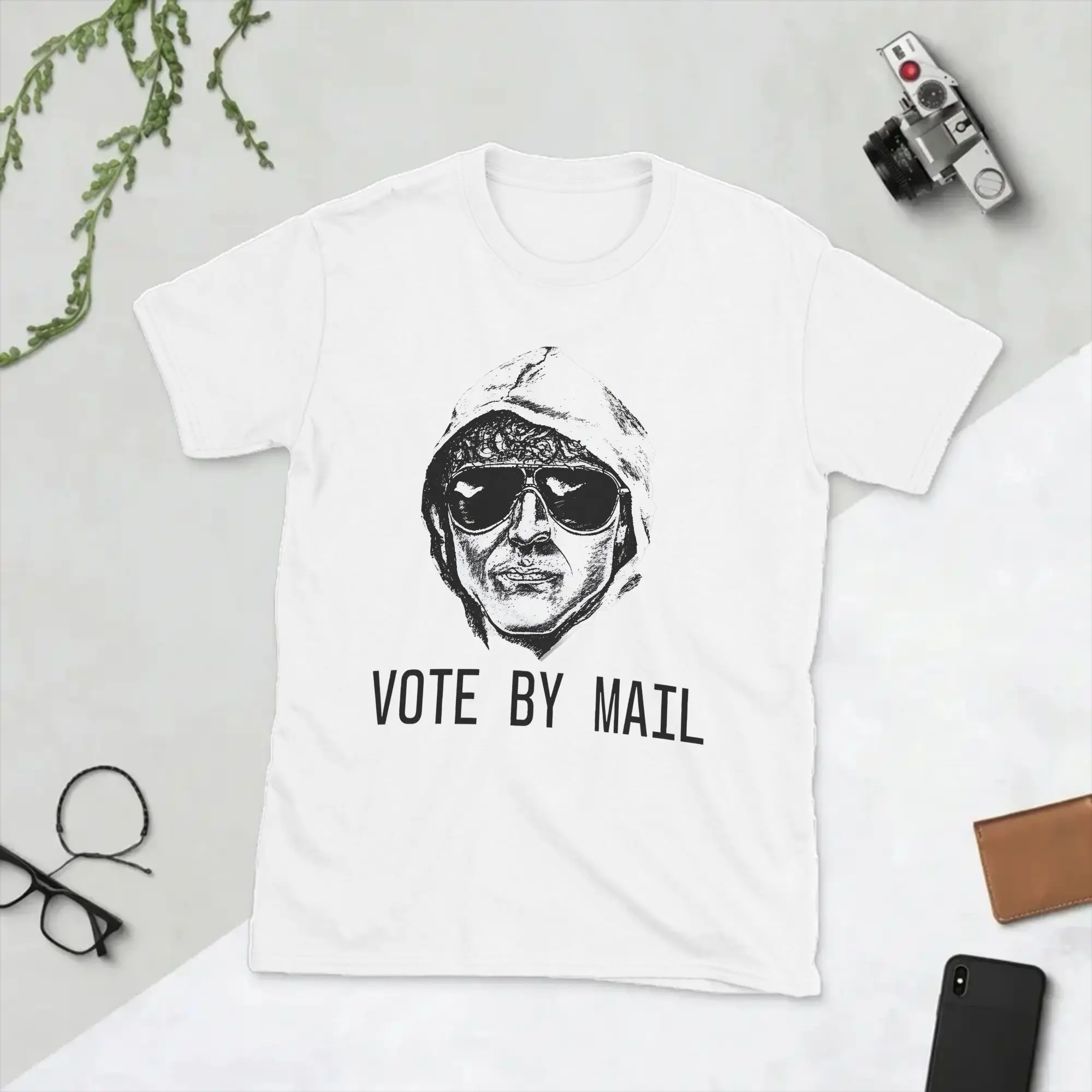Vote by Mail Ted Kaczynski Unabomber T Shirts Men's  Cotton Vintage T-Shirt Crewneck  Tees Short Sleeve Clothes Gift Idea