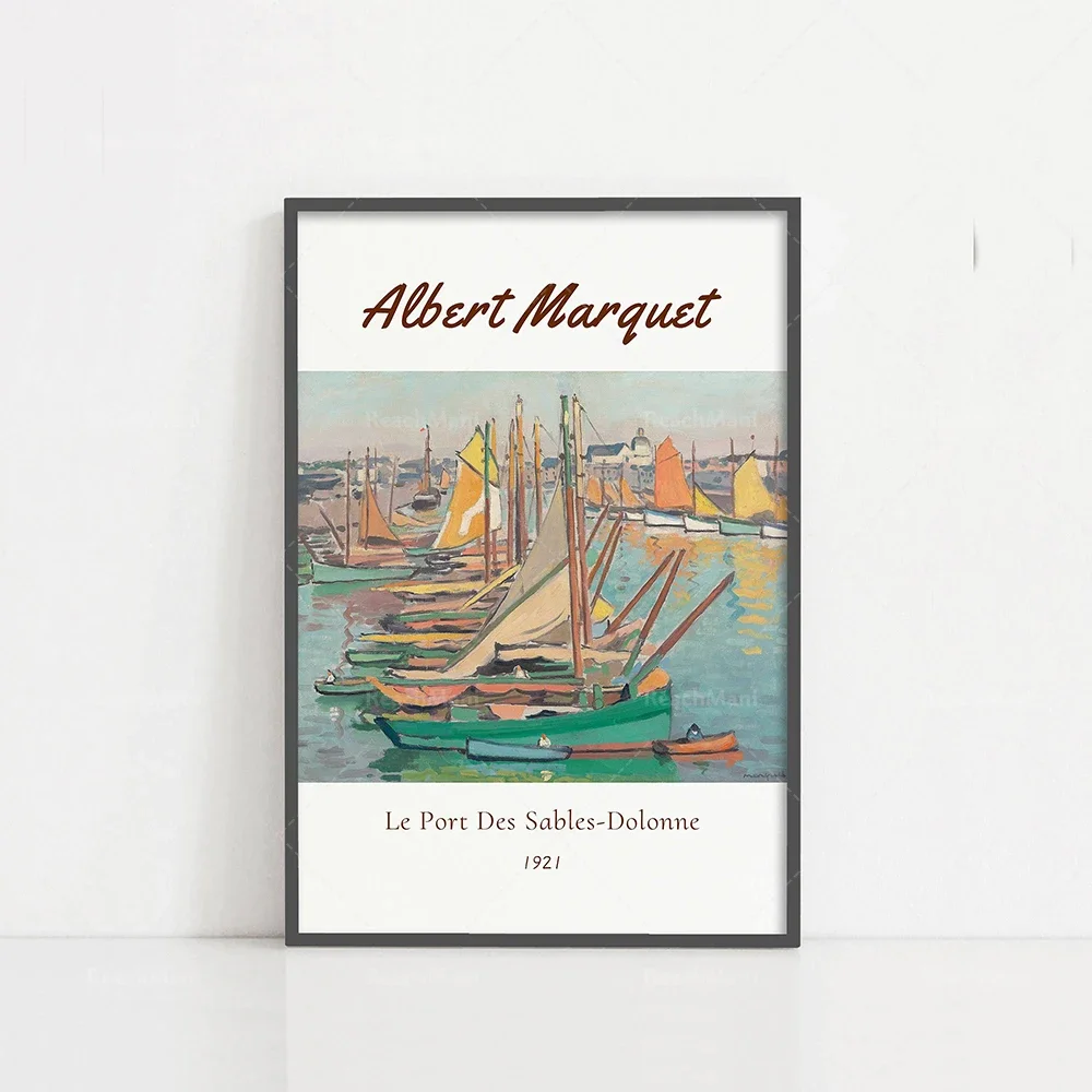 Le Port Des Sables-Dolonne, 1921 by Albert Marquet, Landscape Poster, HIGH QUALITY PRINT, Home Decor, Albert Marquet Exhibition