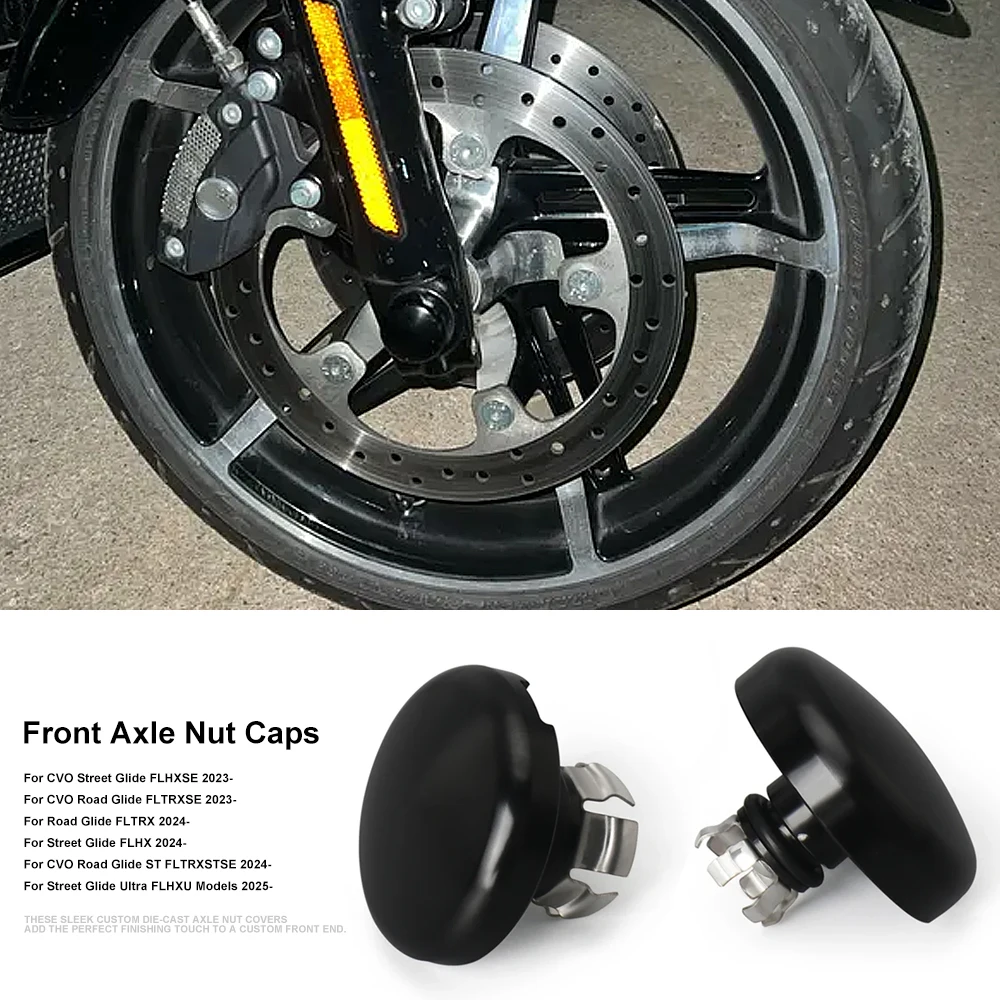

Motorcycle Front Axle Nut Caps For Touring Road Glide Street Glide FLHX FLTRX FLTRXSE FLHXSE CVO 2023 2024 2025 Wheel Lock Cover