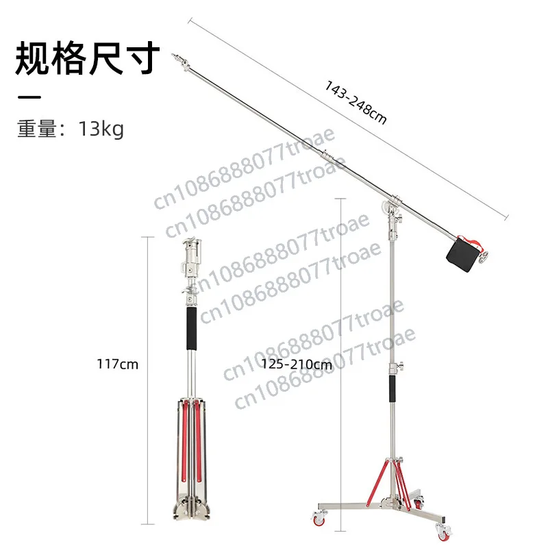 

Photography Heavy duty stainless steel ceiling light stand, crew studio diagonal arm large cantilever