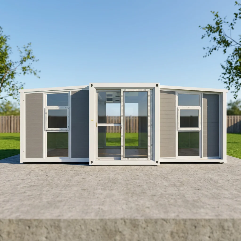 Custom Prefab Double-Wing Container House Foldable Expandable Container House Backyard Villa Studio