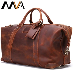 MVA Personalised Handmade Leather Duffle Bag Large Travel Bag Mens Weekender Bags Overnight Holiday Vacation Duffel Bag Handbag