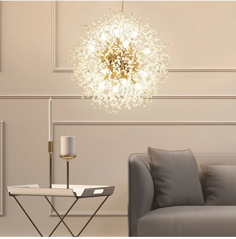 Modern Art Dandelion LED Floor Lamps Creative Silver Bedroom Crystal Stand Lamp Living Room Study Wedding Dress Shop Decoration