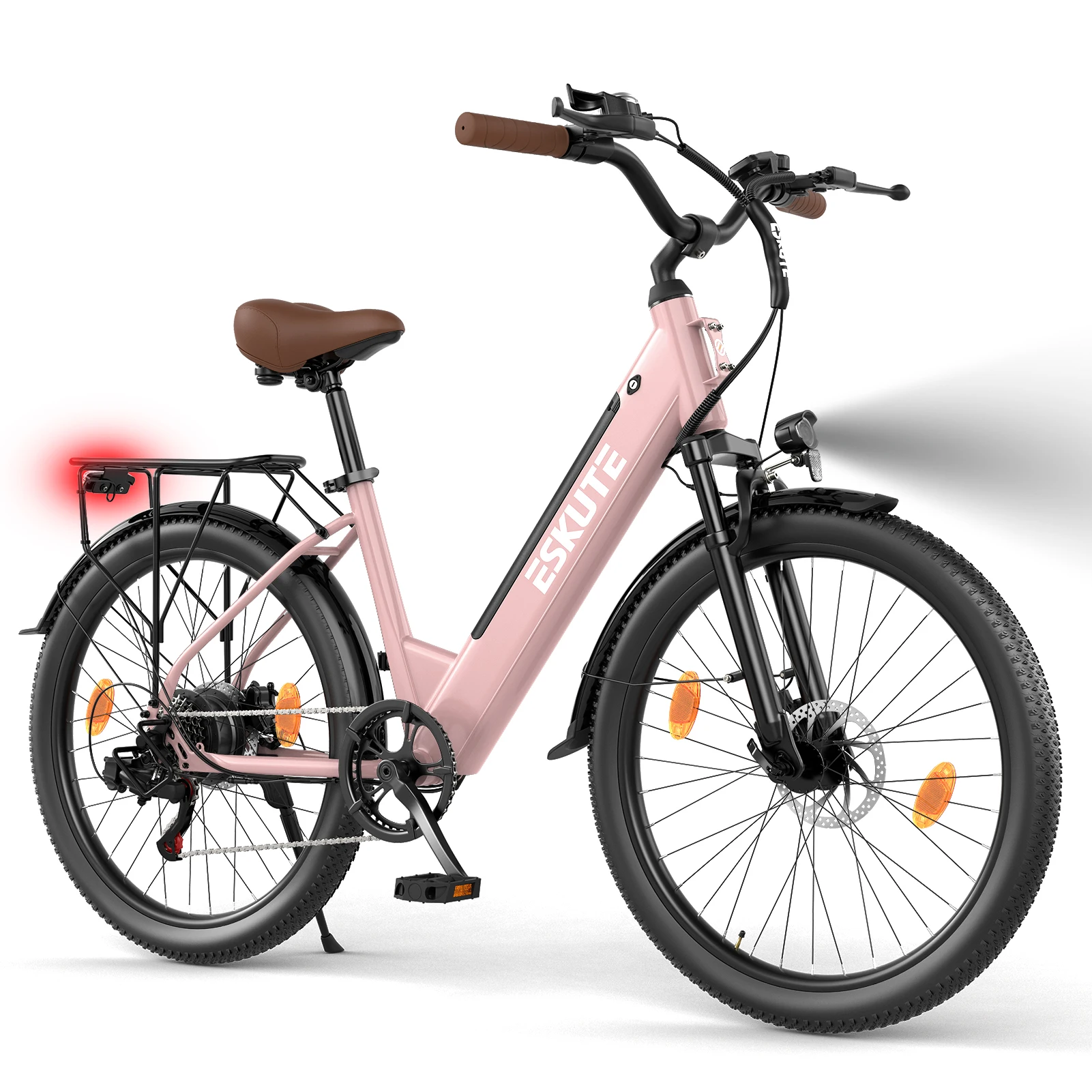 ESKUTE C100 PLUS Elektrofahrrad für Erwachsene, 250 W, E-City-Elektrofahrrad, Urban Commuter, 36 V, 13 Ah, Batterie, 26-Zoll-Reifen, E-Bike – Detail 14