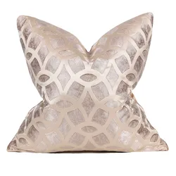 Luxury Blue Champagne Cushion Cover for Sofa Modern Plaid Throw Pillowcase for Euro Decoration 45x45cm Pillow Cover