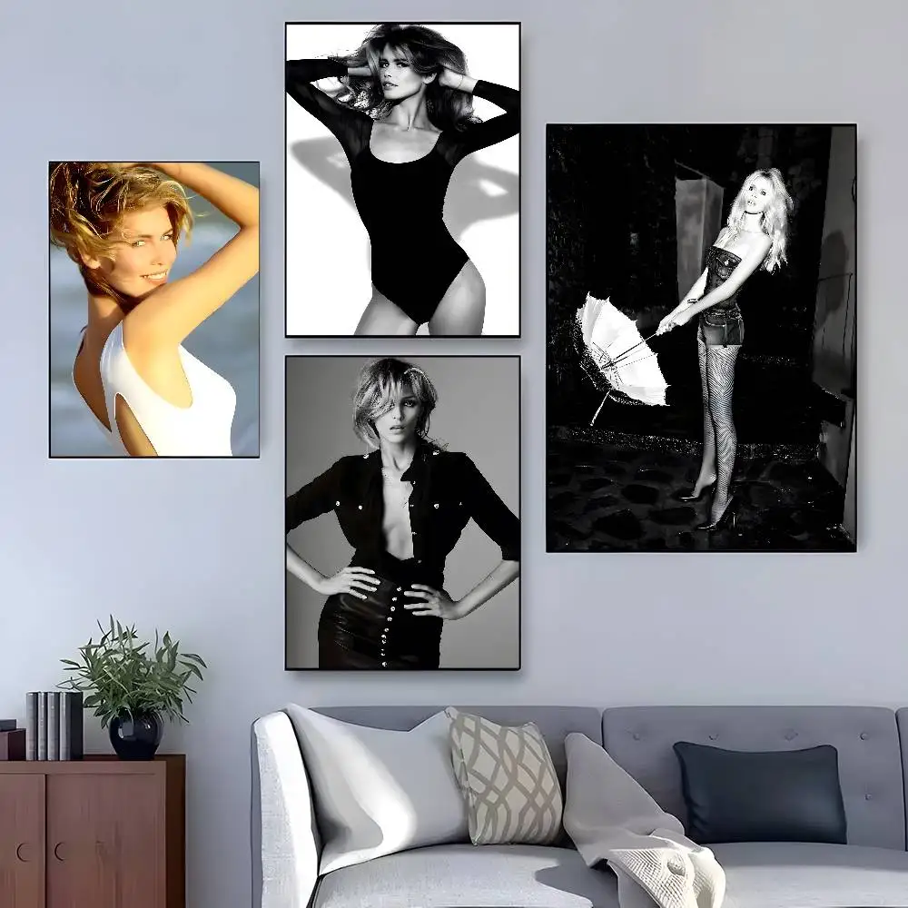 ملصق C-Claudia Schiffer عالي الدقة لديكور المنزل جدار لاصق مقاوم للماء وغرفة المعيشة المنزلية والديكور الجمالي