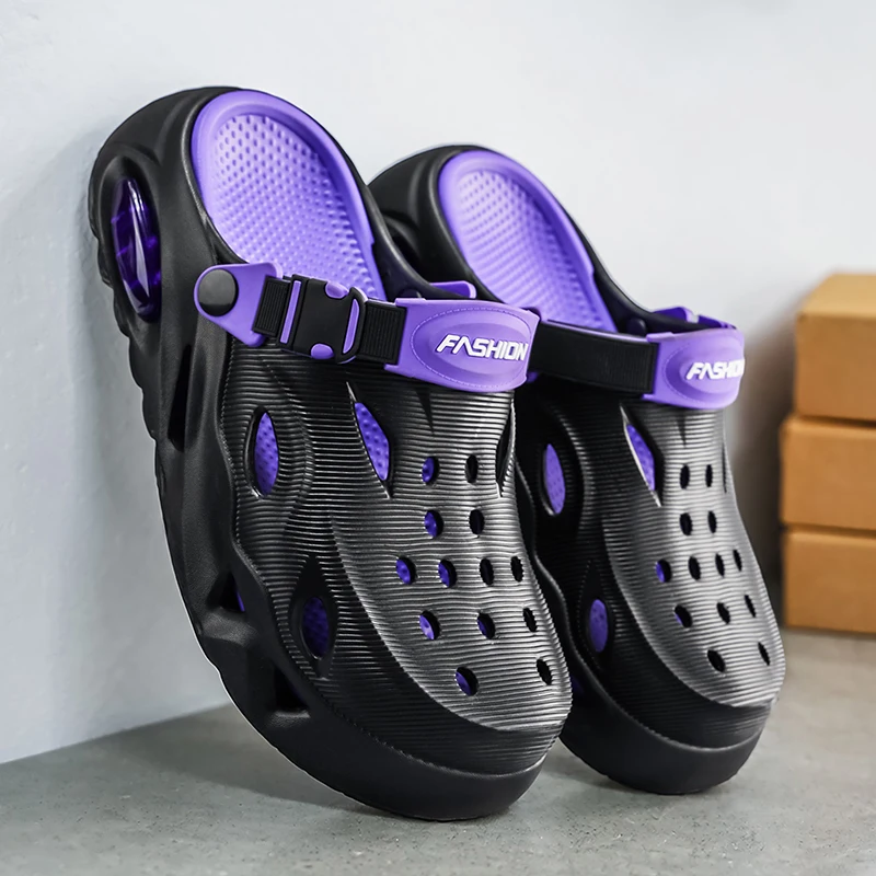 Mens Sandals Thick-bottom Air-cushion Casual Clogs for Men 2026 New Design Outdoor Beach Shoes Trendy Slippers for Mans Slides