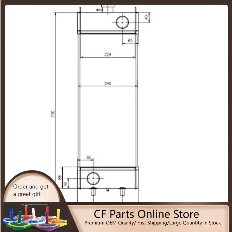 Water Tank Radiator 21W-03-42110 21W0342110 for Komatsu PC78US-6