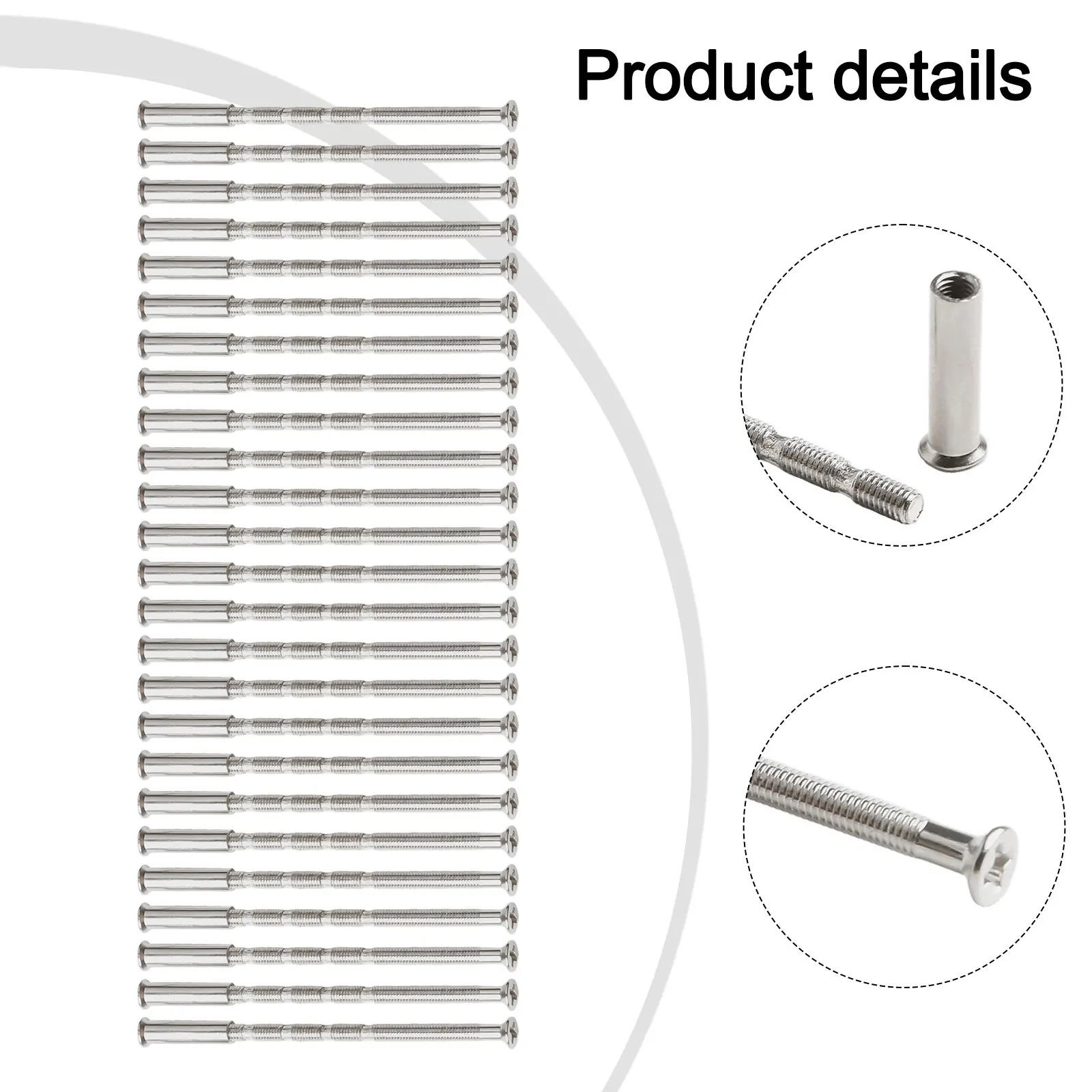 Door Handle Attachment Bolts for Eophmi For M3 Systems Carbon Steel Construction with Nickel Finish for 35-60mm Door Use