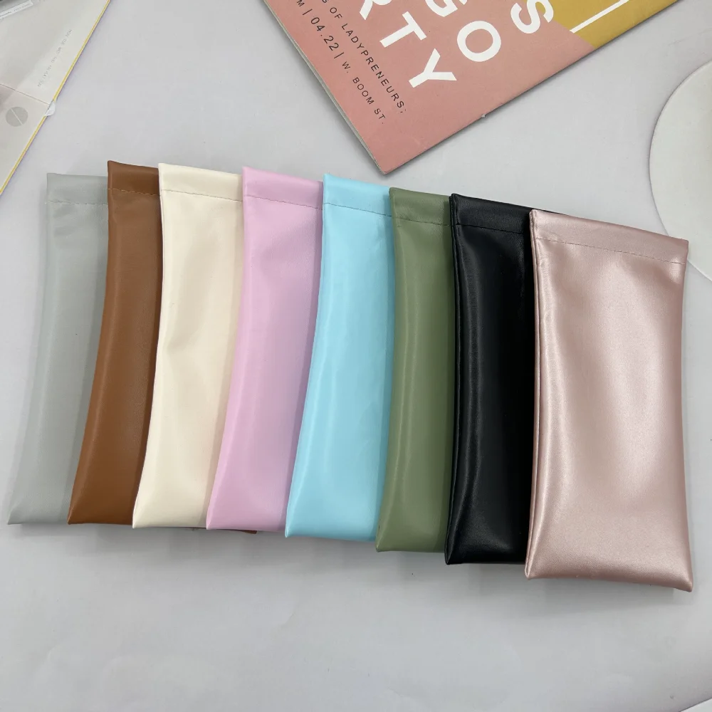 Bolsa para Óculos em Couro Macio, Bolsa de Armazenamento para Óculos de Sol, Bolsa Portátil à Prova d'Água para Óculos de Miopia e Presbiopia para Homens e Mulheres