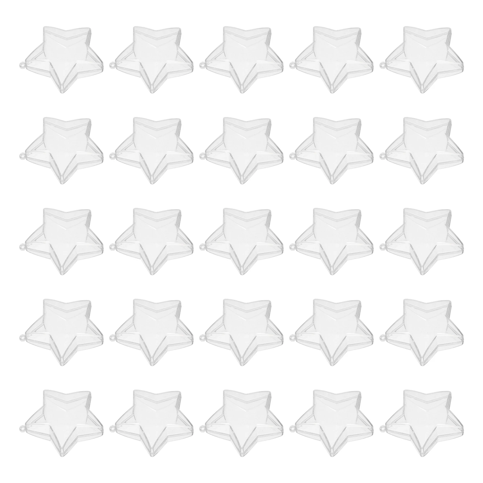 

25 Pcs Star Candy Box Hanging Decoration Christmas Tree Ornament Gift Clear Treat Boxes Container The Pet Ornaments