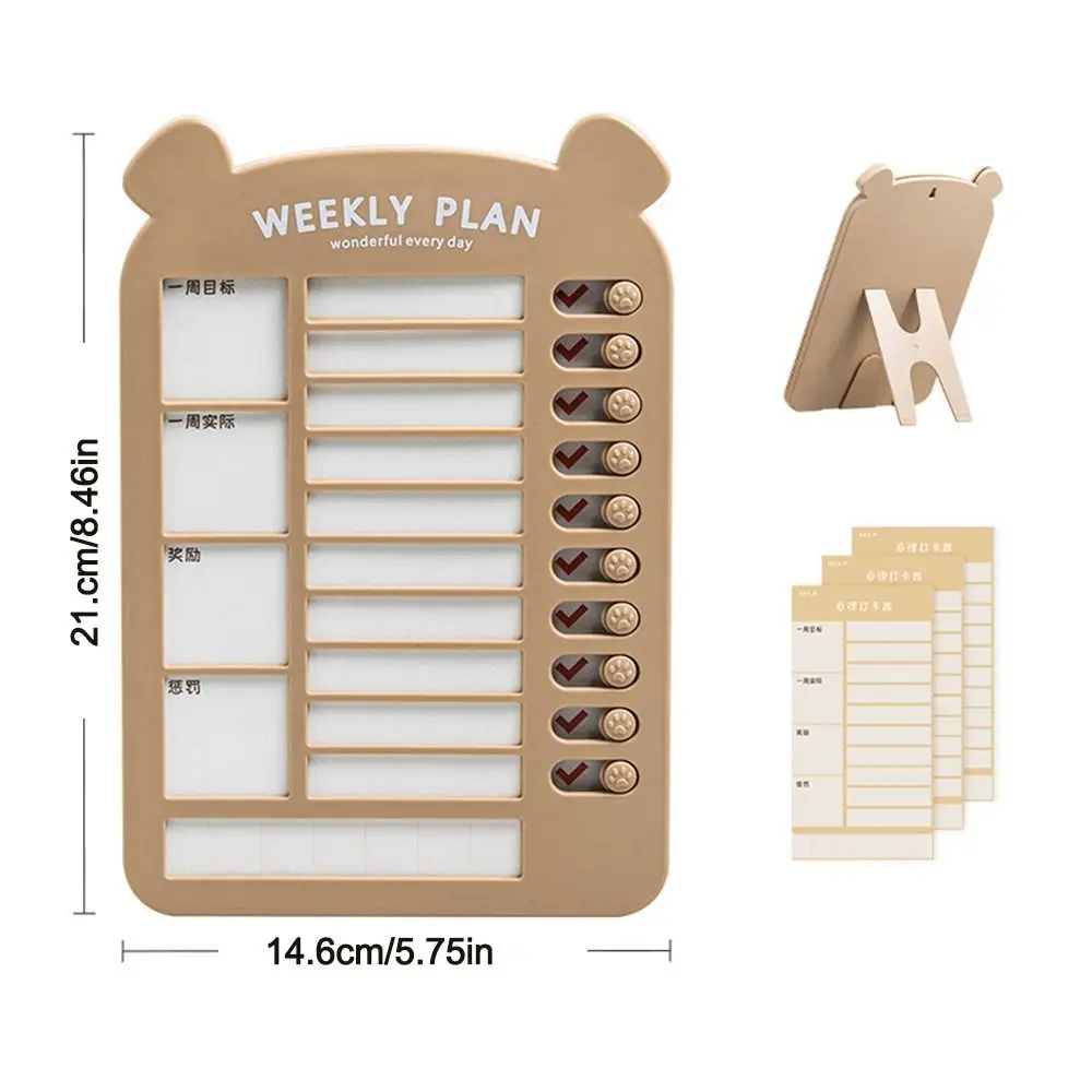 น่ารักแขวนผนัง Self-discipline Memo อุปกรณ์เครื่องเขียนประหยัดพื้นที่ Checklist Board ตารางวันหยุด