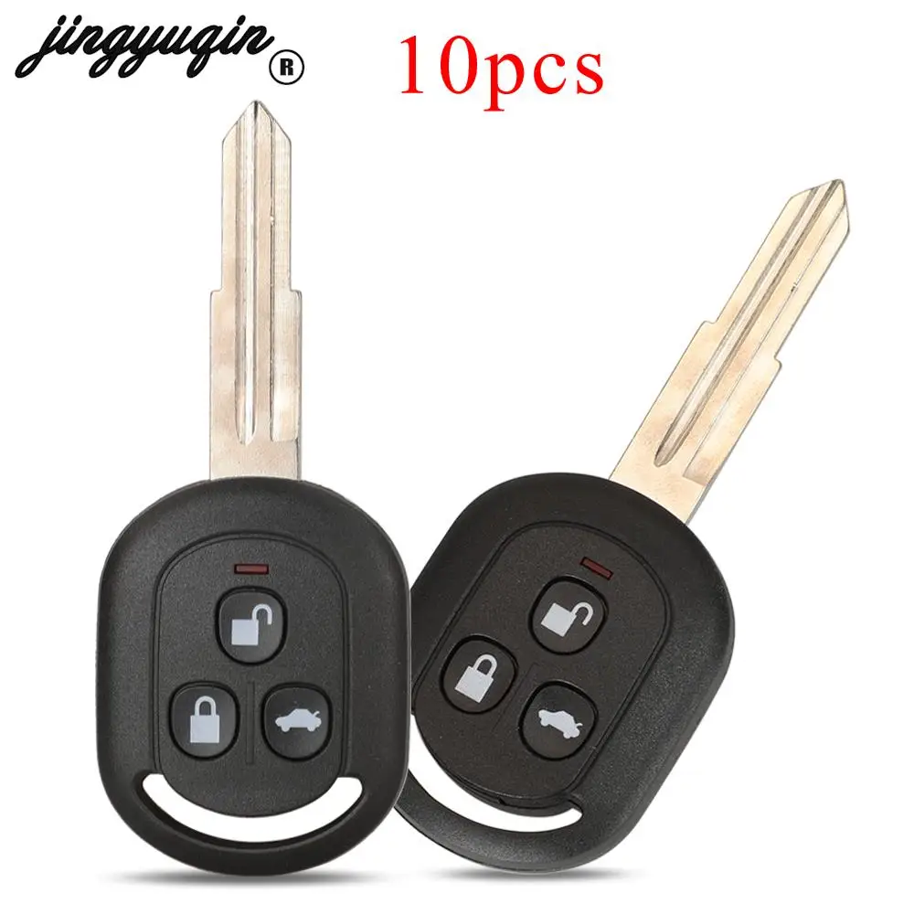 Jingyuqin 10 pezzi per Chevrolet Lacetti Daewoo Nubira Remote Car Key Shell Case Fob con sostituzione lama non tagliata 3 pulsanti