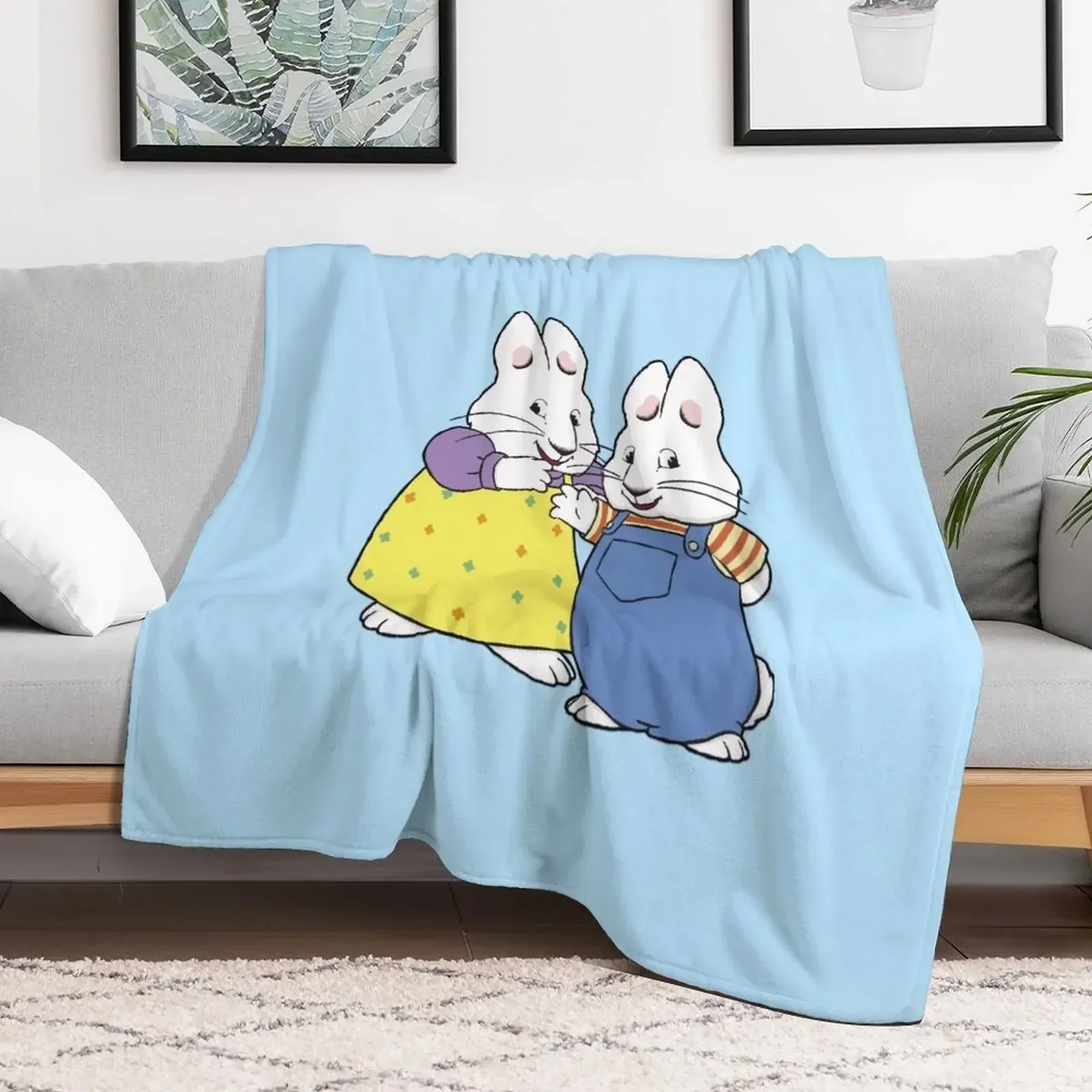 

Max and ruby bunny Throw Blanket Flannel Fabric Thermals For Travel Luxury Blankets Custom valentine gift ideas Heavy Blankets